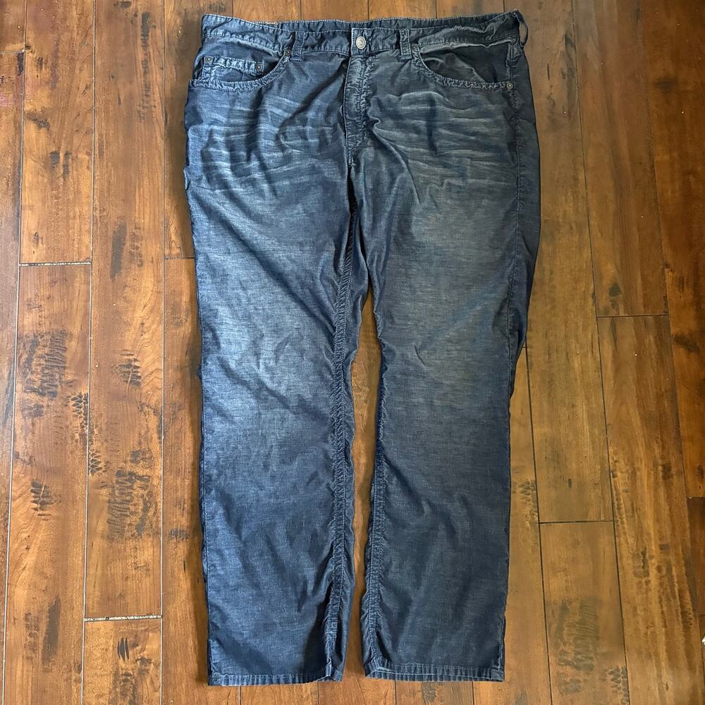 True Religion Ricky Relaxed Straight Corduroy Jeans Mens 46x32 Blue Streetwear